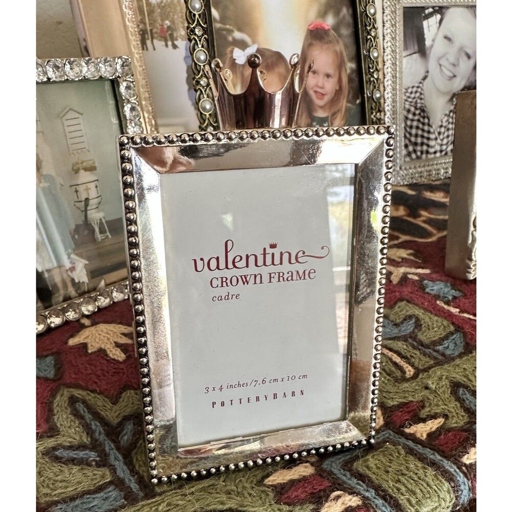 Pottery Barn Crown Photo Frame Birthday Girl or Boy 3x4 Princess Picture - Picture 8 of 10